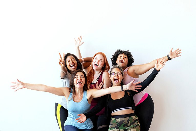 group of happy supportive women